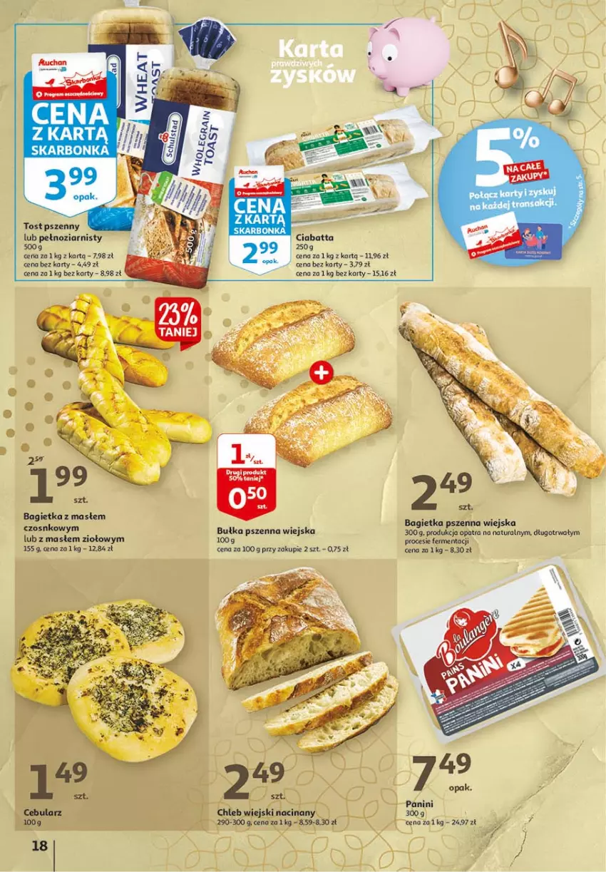 Gazetka promocyjna Auchan - 25 urodziny #1 Hipermarkety - ważna 22.04 do 28.04.2021 - strona 18 - produkty: Bagietka, Bagietka pszenna, Bułka, Cebula, Chleb, Ciabatta