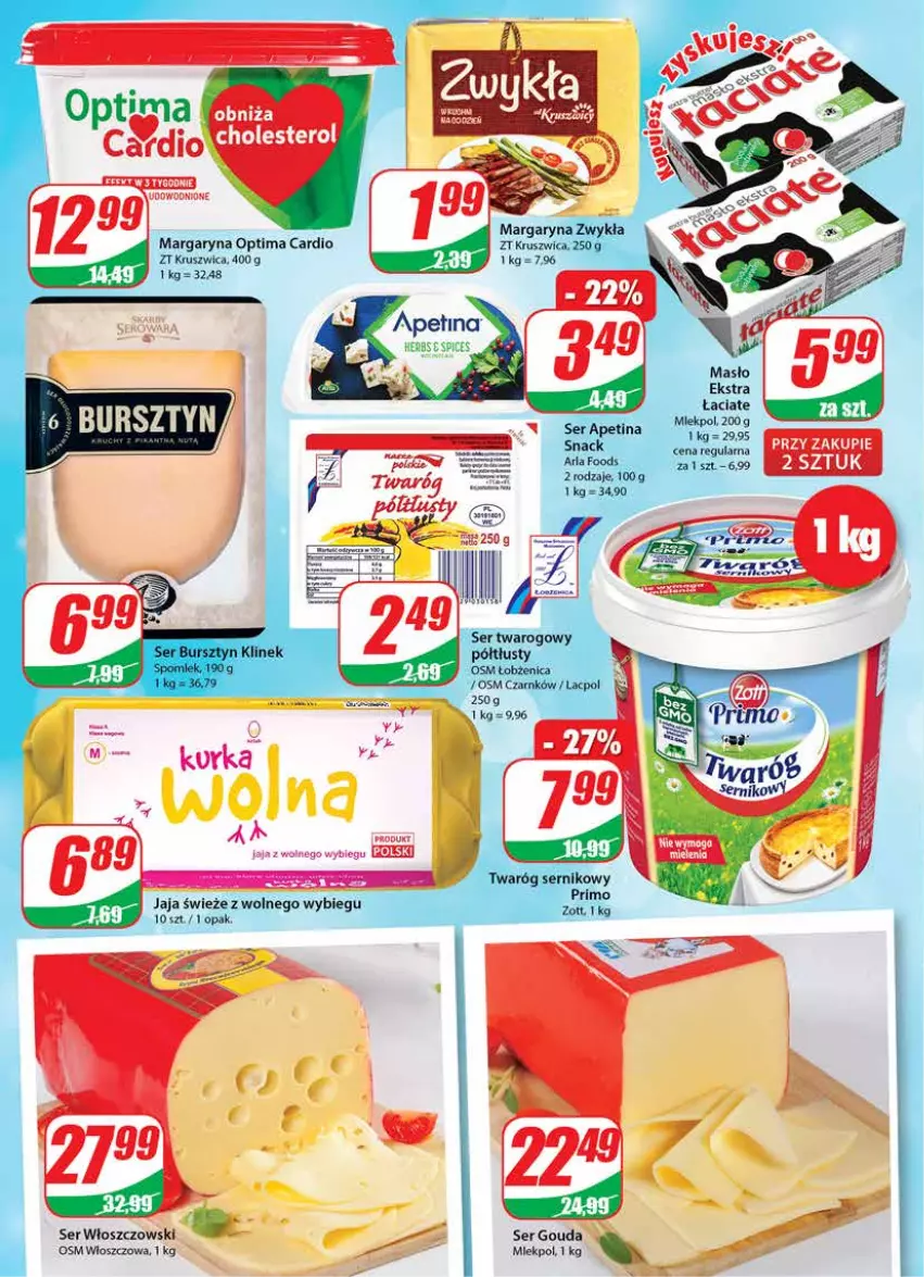 Gazetka promocyjna Dino - Gazetka - ważna 12.01 do 18.01.2022 - strona 12 - produkty: Gouda, Jaja, Margaryna, Masło, Optima, Optima Cardio, Ser, Twaróg, Włoszczowski