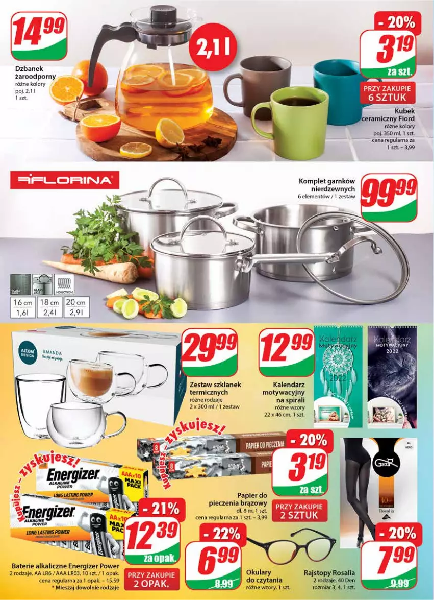 Gazetka promocyjna Dino - Gazetka - ważna 12.01 do 18.01.2022 - strona 18 - produkty: Baterie alkaliczne, Dzbanek, Energizer, Kalendarz, Papier, Piec, Por