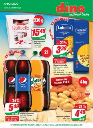 Gazetka promocyjna Dino - Gazetka - Gazetka - ważna od 18.01 do 18.01.2022 - strona 1 - produkty: Lubella, Makaron, JBL, Bell, Ziemniaki, Raffaello, Siatka, Spaghetti, Ferrero, Bella, Napój, Fa