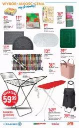 Gazetka promocyjna E Leclerc - Gazetka - ważna od 24.04 do 24.04.2023 - strona 18 - produkty: Deska do prasowania, Wycieraczka, Dywanik, Bols, Bolsius, Podgrzewacze, Pojemnik, Mata podłogowa, Torba, Wózek, Pokrowiec, Dywan
