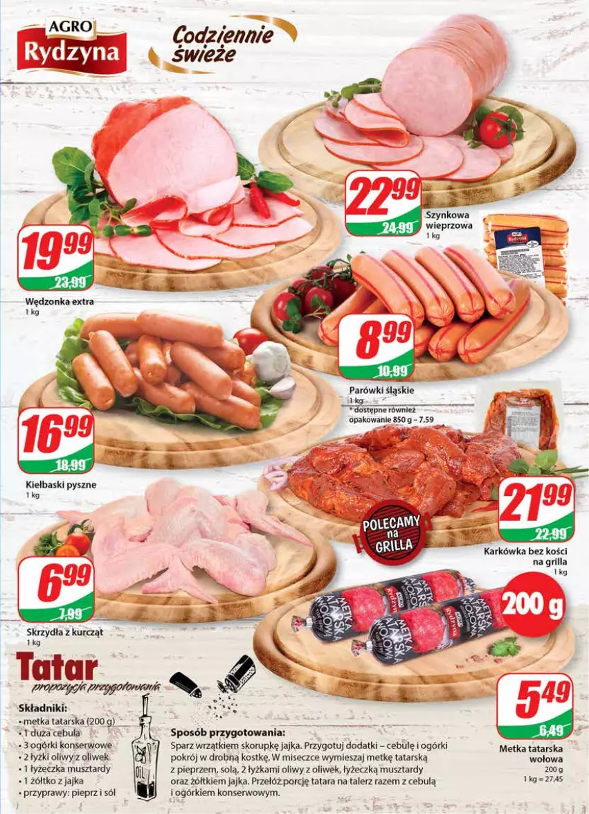 Gazetka promocyjna Dino - Gazetka - ważna 26.05 do 01.06.2021 - strona 11 - produkty: Cebula, Grill, Metka tatarska, Mus, Ogórki konserwowe, Parówki, Pieprz, Por, Przyprawy, Ser, Sól, Szynkowa wieprzowa, Talerz