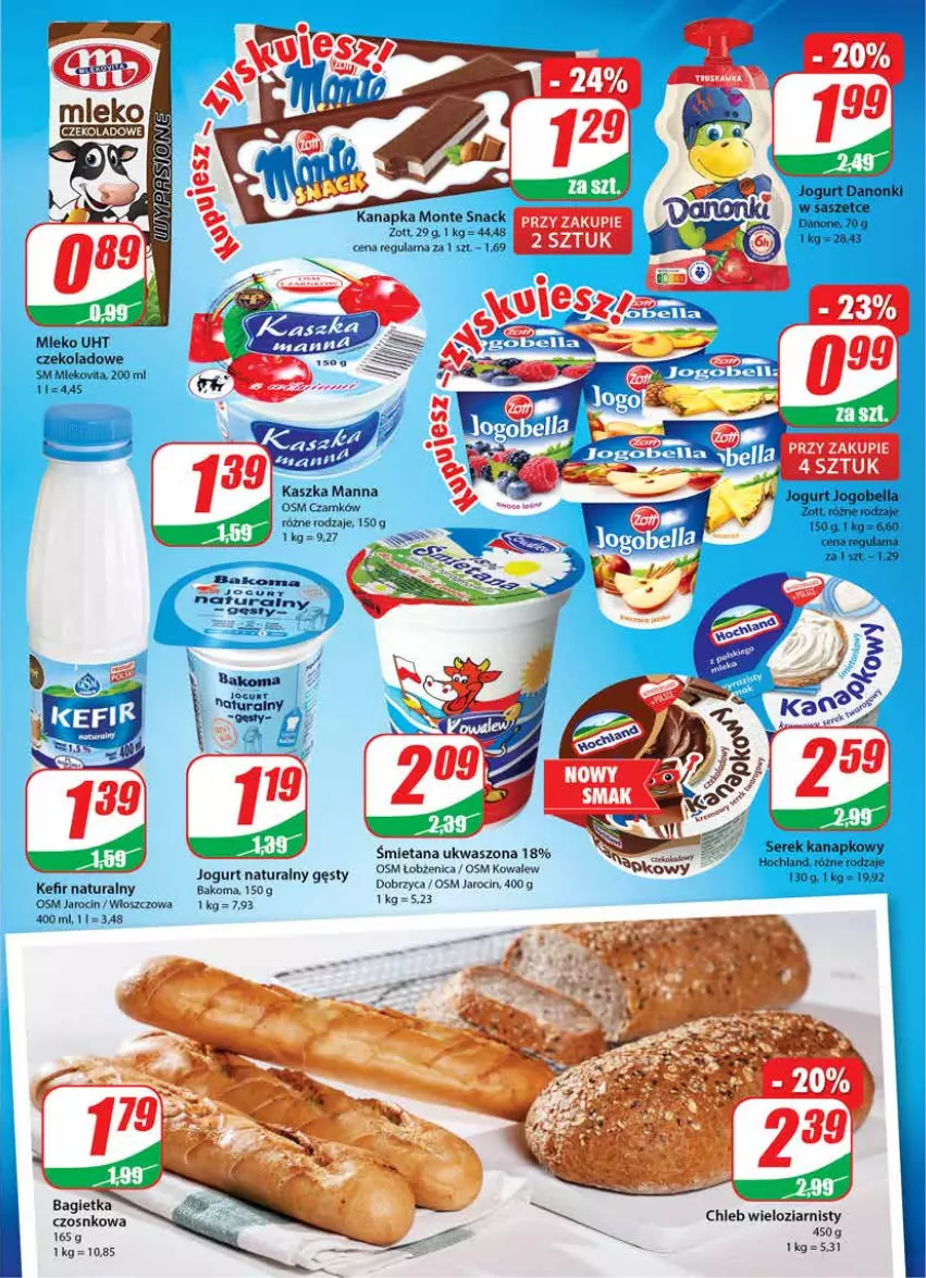 Gazetka promocyjna Dino - Gazetka - ważna 26.05 do 01.06.2021 - strona 13 - produkty: Bakoma, Bell, Bella, Chleb, Chleb wieloziarnisty, Jogobella, Jogurt, Jogurt naturalny, Kefir, Kefir naturalny, Monte, Zott