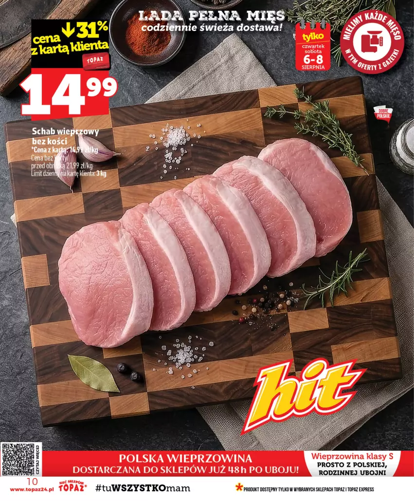 Gazetka promocyjna Topaz - Gazetka - ważna 06.08 do 12.08.2026 - strona 10 - produkty: Top, Wieprzowina