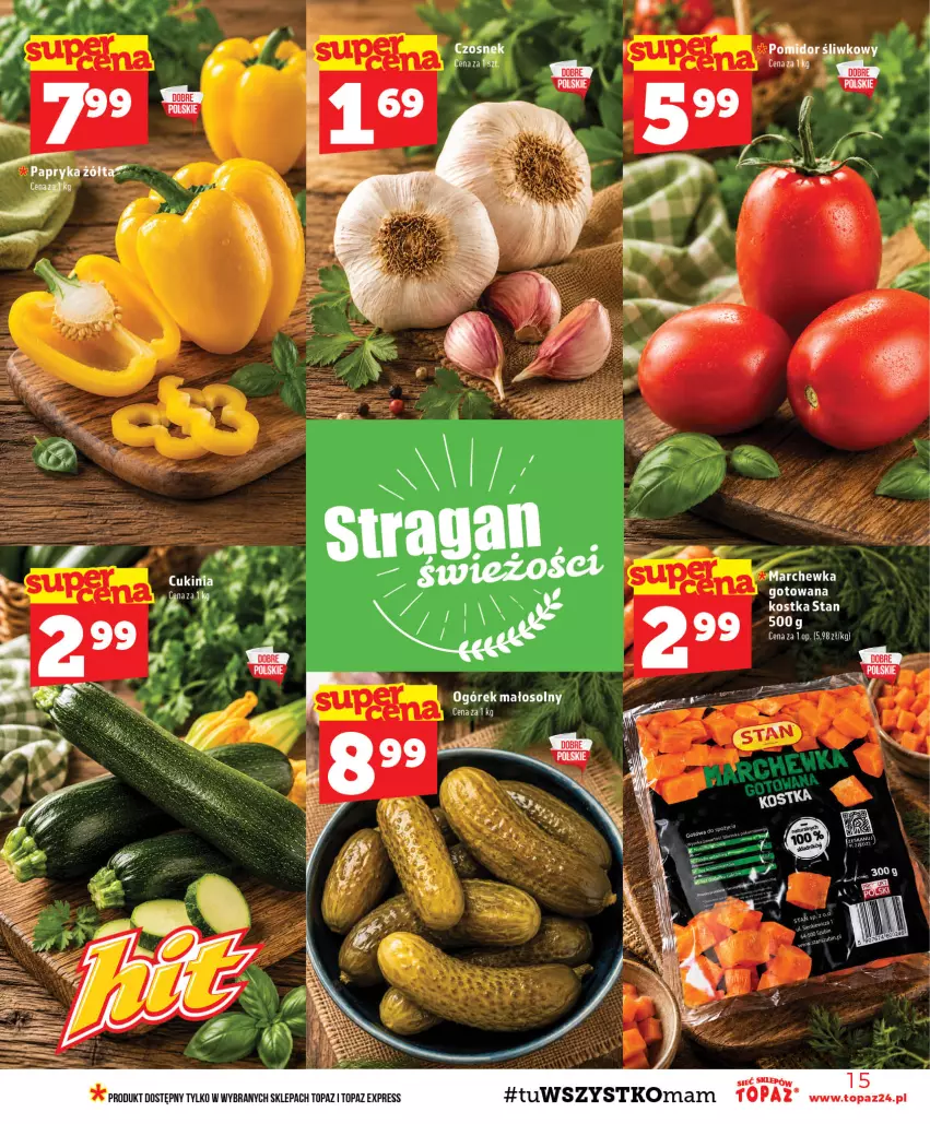 Gazetka promocyjna Topaz - Gazetka - ważna 06.08 do 12.08.2026 - strona 15 - produkty: Czosnek, Ogórek, Top