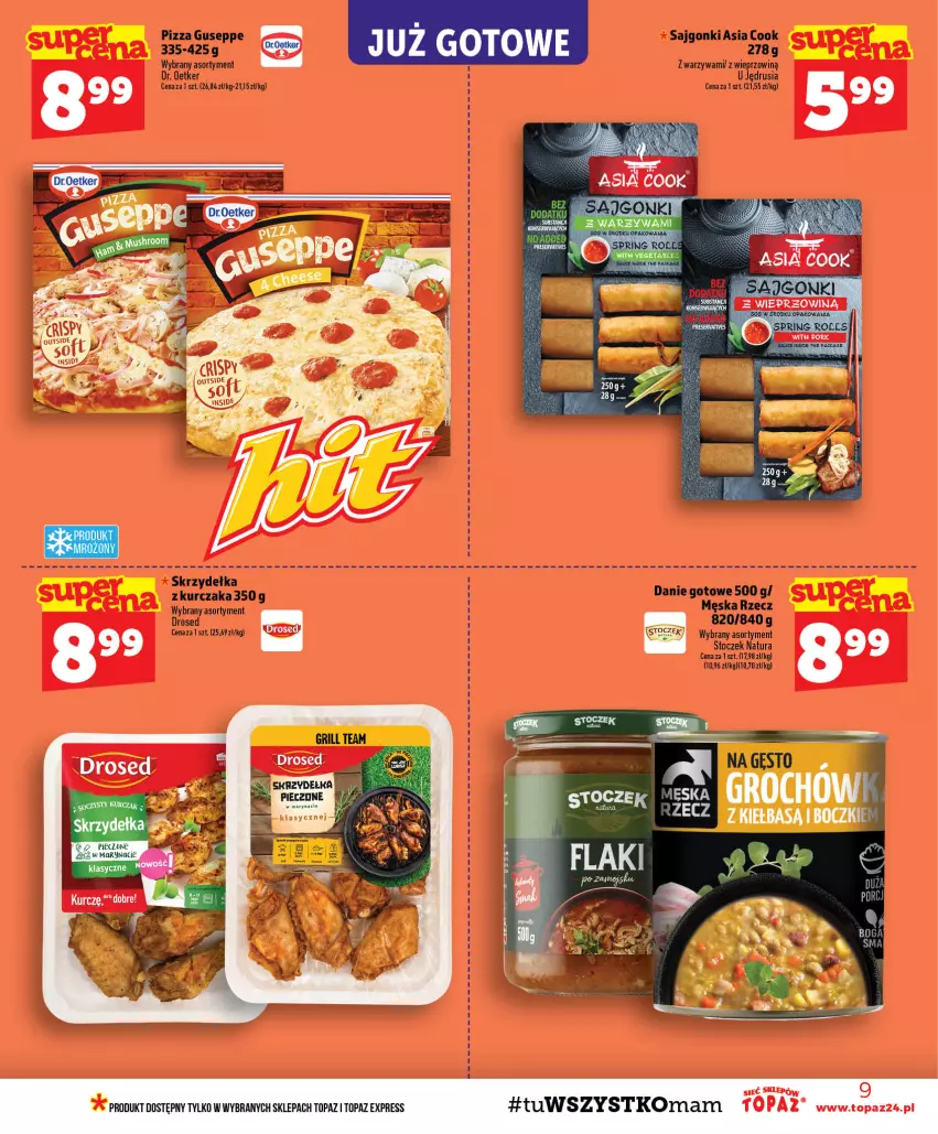 Gazetka promocyjna Topaz - Gazetka - ważna 06.08 do 12.08.2026 - strona 9 - produkty: Danie gotowe, Dr. Oetker, Kurczak, Pizza, Sajgonki, Warzywa