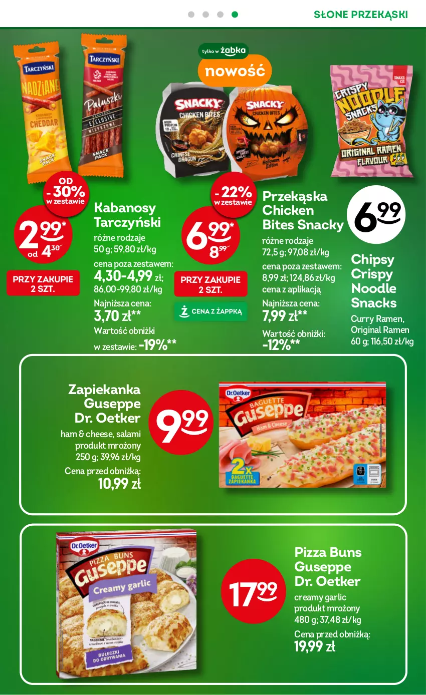 Gazetka promocyjna Żabka - gazetka-promocyjna-41-42-2026 - ważna 07.10 do 20.10.2026 - strona 29 - produkty: Chipsy, Dr. Oetker, Gin, Kabanos, Pizza, Salami, Tarczyński, Zapiekanka