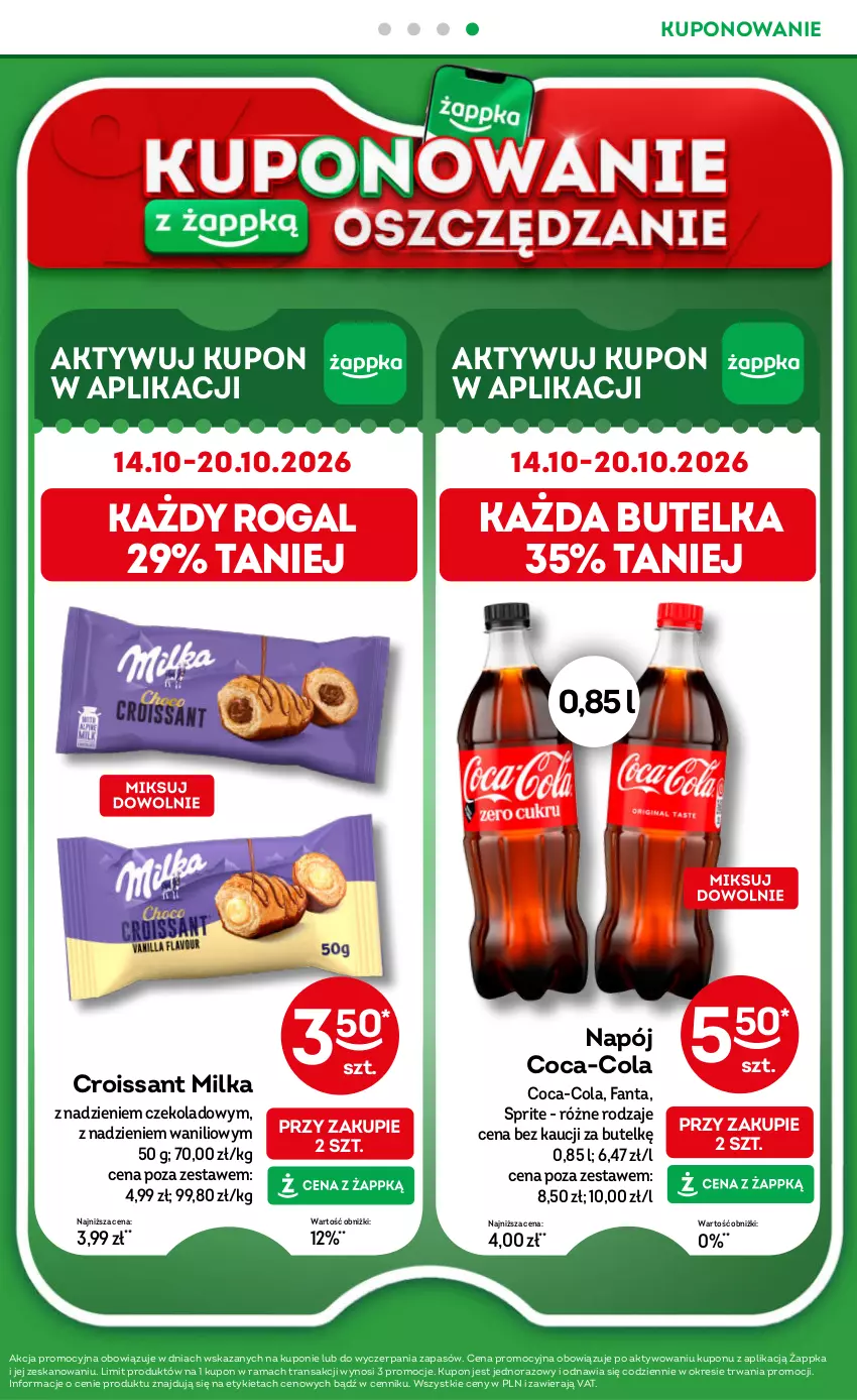 Gazetka promocyjna Żabka - gazetka-promocyjna-41-42-2026 - ważna 07.10 do 20.10.2026 - strona 37 - produkty: Coca-Cola, Croissant, Fa, Fanta, Milka, Napój, Rama, Rogal, Sprite, Tran