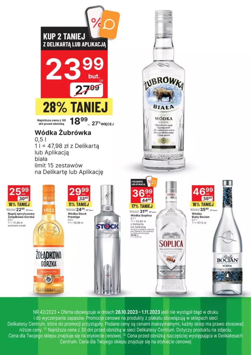 Gazetka promocyjna Delikatesy Centrum - Folder alkoholowy DC42 - ważna 26.10 do 01.11.2023 - strona 1 - produkty: Biały Bocian, Fa, LG, Rum, Soplica, Wódka