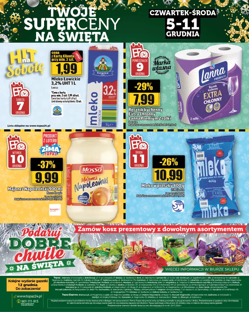 Gazetka promocyjna Topaz - Gazetka - ważna 05.12 do 11.12.2024 - strona 28 - produkty: Mleko, Olej, Top