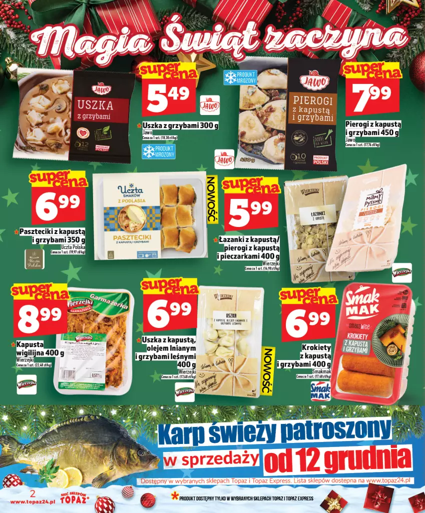 Gazetka promocyjna Topaz - Gazetka - ważna 11.12 do 17.12.2025 - strona 2 - produkty: Kapustą, Olej, Top