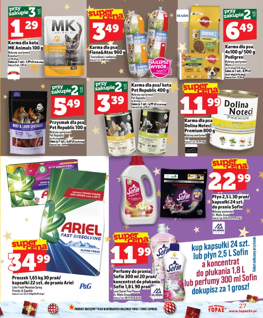 Gazetka promocyjna Topaz - Gazetka - ważna 11.12 do 17.12.2025 - strona 27 - produkty: Ariel, Dior, Fa, Kurczak, Mars, Perfum, Pur, Top