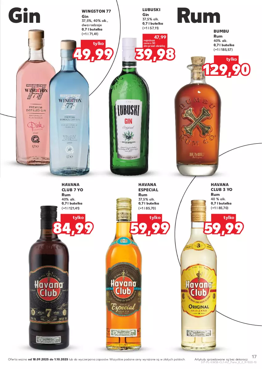 Gazetka promocyjna Kaufland - Barek Kauflandu - ważna 18.09 do 01.10.2025 - strona 17 - produkty: Gin, Rum, Wingston 77