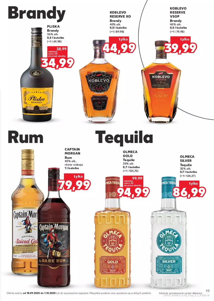 Gazetka promocyjna Kaufland - Barek Kauflandu - ważna 18.09 do 01.10.2025 - strona 19 - produkty: Brandy, Captain Morgan, Pliska, Rum, Ser, Tequila