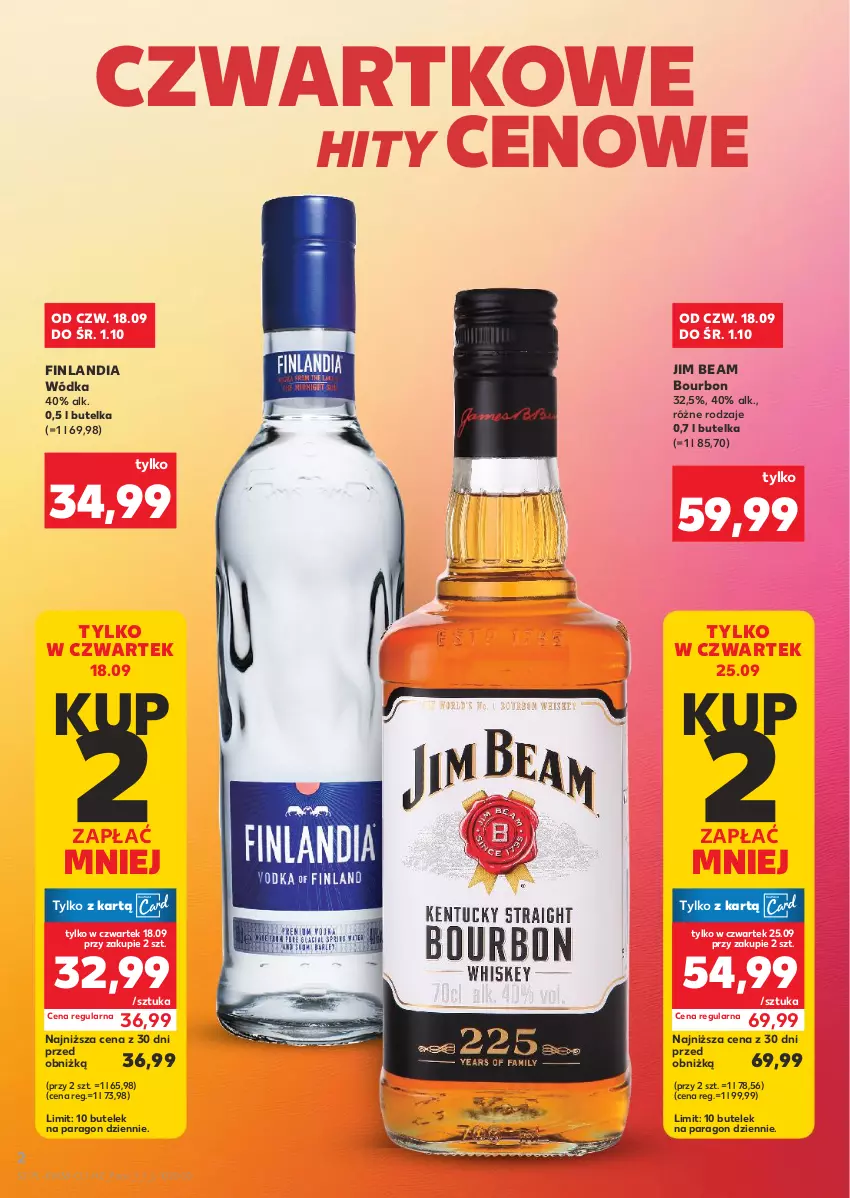 Gazetka promocyjna Kaufland - Barek Kauflandu - ważna 18.09 do 01.10.2025 - strona 2 - produkty: Bourbon, Finlandia, Jim Beam, Wódka