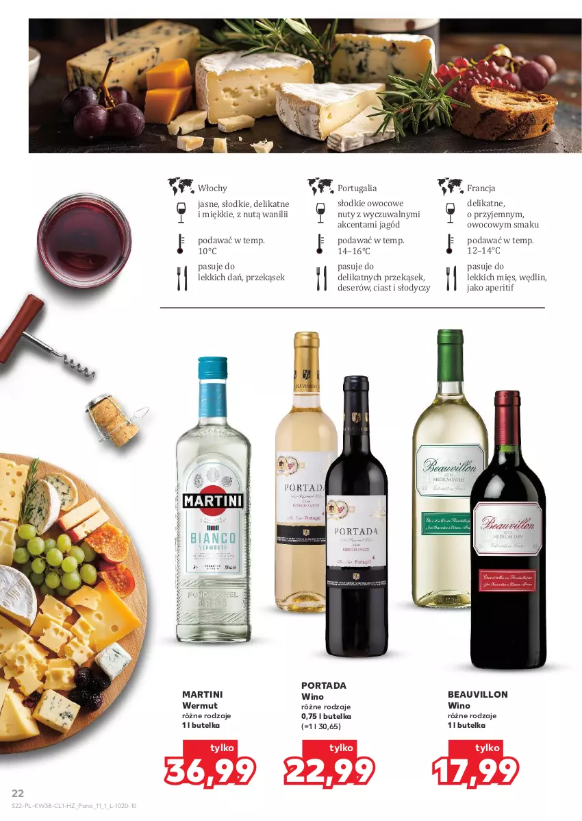Gazetka promocyjna Kaufland - Barek Kauflandu - ważna 18.09 do 01.10.2025 - strona 22 - produkty: Deser, Martini, Nuty, Por, Portada, Ser, Wino