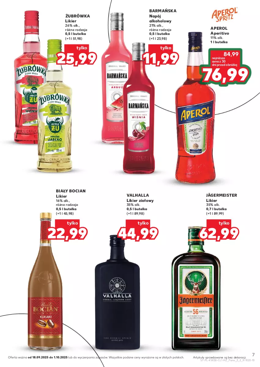 Gazetka promocyjna Kaufland - Barek Kauflandu - ważna 18.09 do 01.10.2025 - strona 7 - produkty: Aperol, Biały Bocian, Likier, Napój