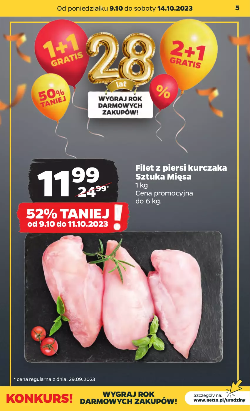 Gazetka promocyjna Netto - Artykuły spożywcze - ważna 09.10 do 14.10.2023 - strona 5 - produkty: Filet z piersi kurczaka, Gra, Kurczak