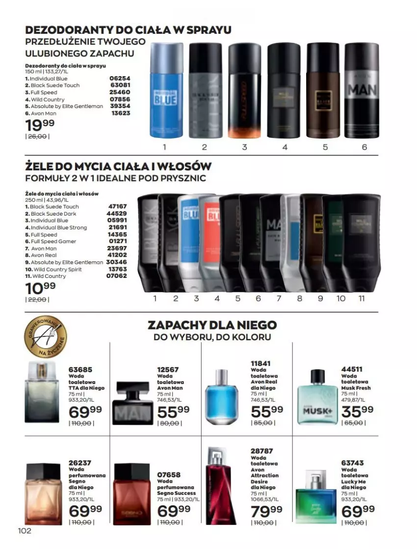 Gazetka promocyjna Avon - Katalog Avon 3/2022 kampania marzec - ważna 01.03 do 31.03.2022 - strona 102 - produkty: Absolut, Dezodorant, Lack, Mus, Perfum, Woda, Woda toaletowa