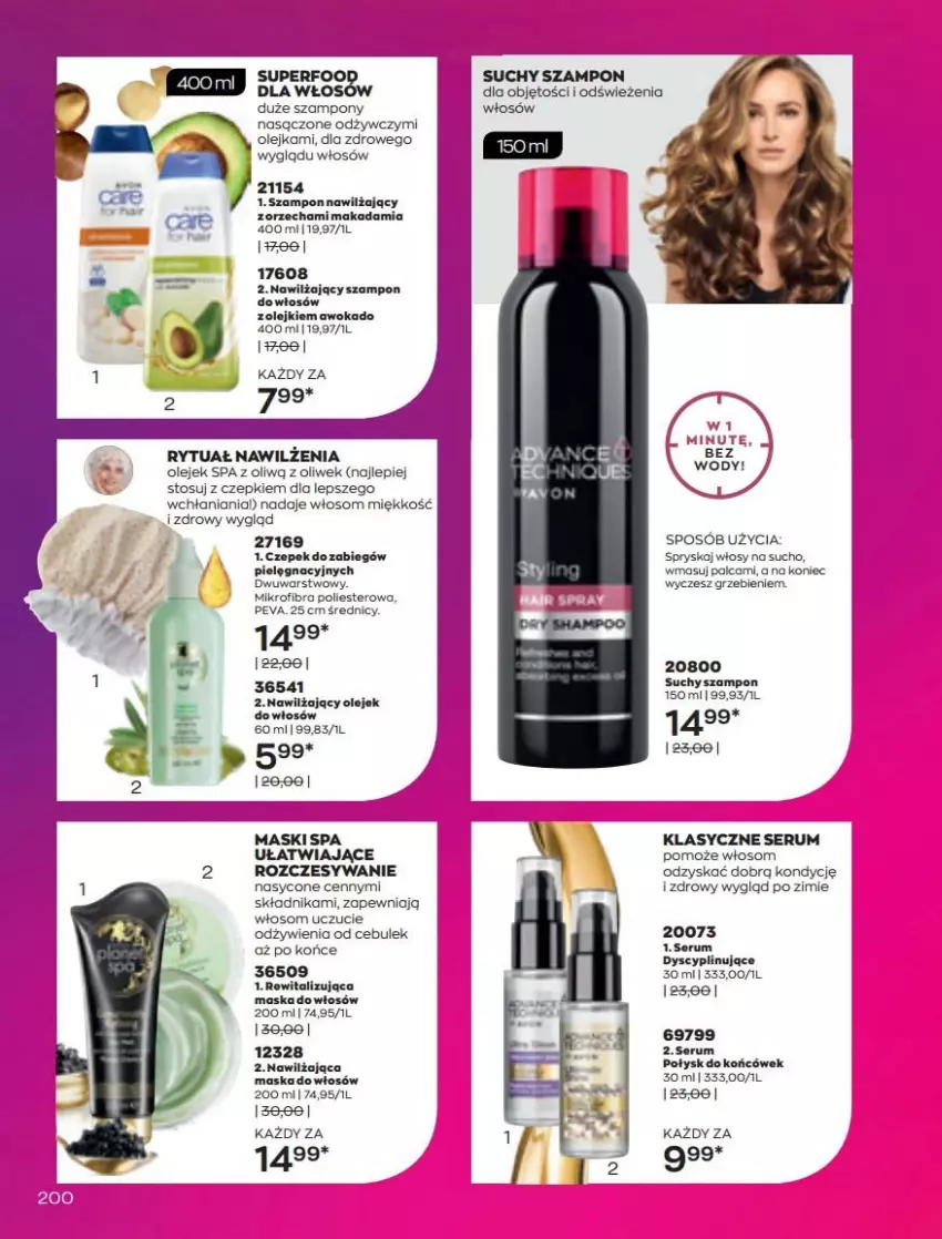 Gazetka promocyjna Avon - Katalog Avon 3/2022 kampania marzec - ważna 01.03 do 31.03.2022 - strona 200 - produkty: Fa, Maska, Olej, Rum, Ser, Serum, Suchy szampon, Szampon