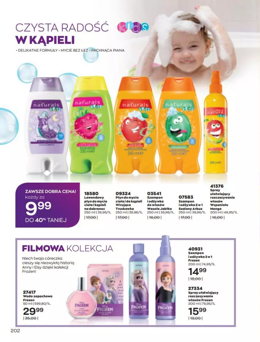 Gazetka promocyjna Avon - Katalog Avon 3/2022 kampania marzec - ważna 01.03 do 31.03.2022 - strona 202 - produkty: Arbuz, Frozen, Odżywka, Płyn do mycia, Szal, Szampon, Woda