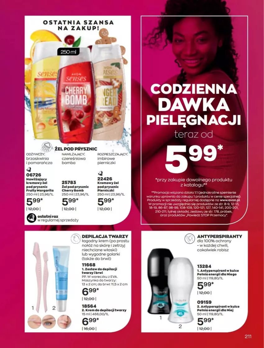 Gazetka promocyjna Avon - Katalog Avon 3/2022 kampania marzec - ważna 01.03 do 31.03.2022 - strona 211 - produkty: Antyperspirant, Imbir, Krem do depilacji, Maszynka, Szynka