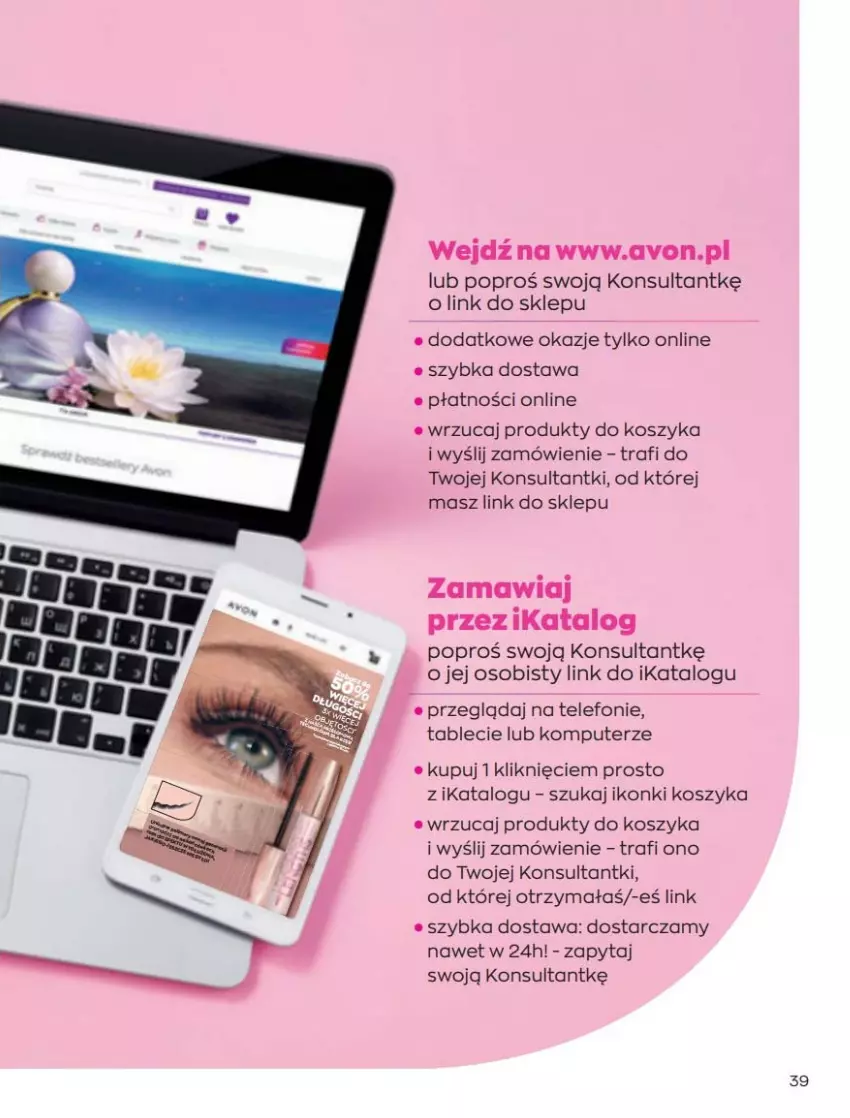 Gazetka promocyjna Avon - Katalog Avon 3/2022 kampania marzec - ważna 01.03 do 31.03.2022 - strona 39 - produkty: Komputer, Kosz, Telefon