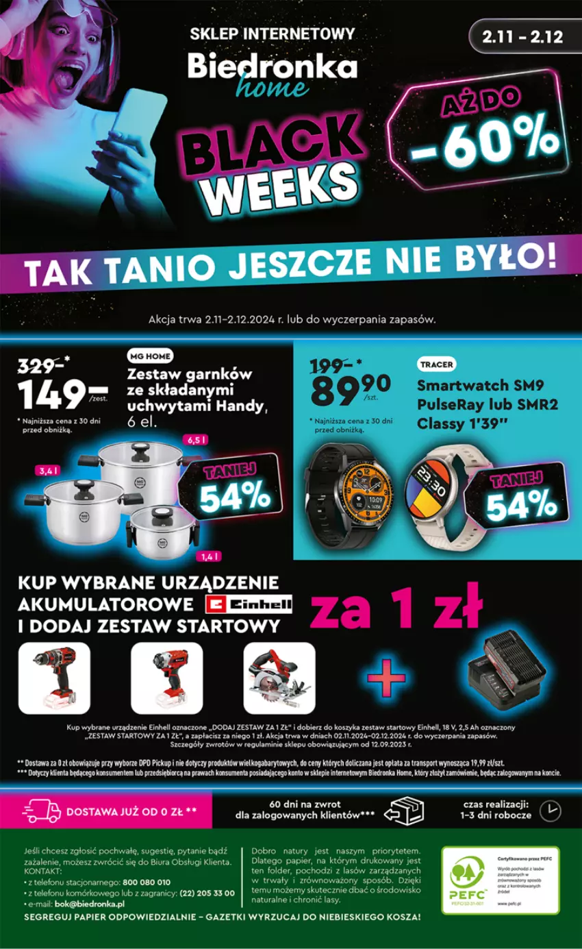 Gazetka promocyjna Biedronka - Święta - ważna 11.11 do 23.11.2024 - strona 36 - produkty: Akumulator, Einhell, Gra, Kosz, Papier, Por, Sport, Telefon, Tran