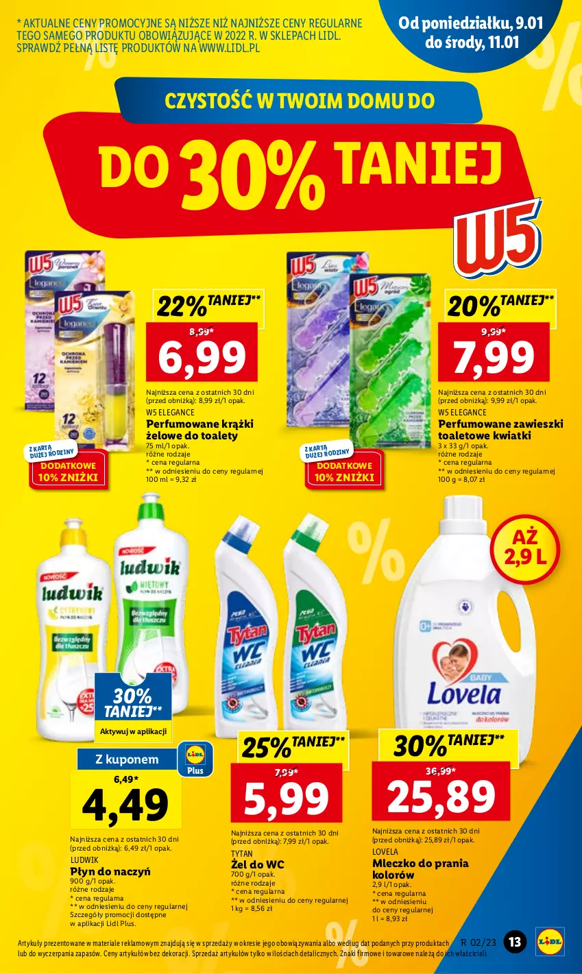 Gazetka promocyjna Lidl - GAZETKA - ważna 09.01 do 11.01.2023 - strona 13 - produkty: Lovela, Ludwik, Mleczko, Mleczko do prania, Perfum, Tytan, Zawieszki