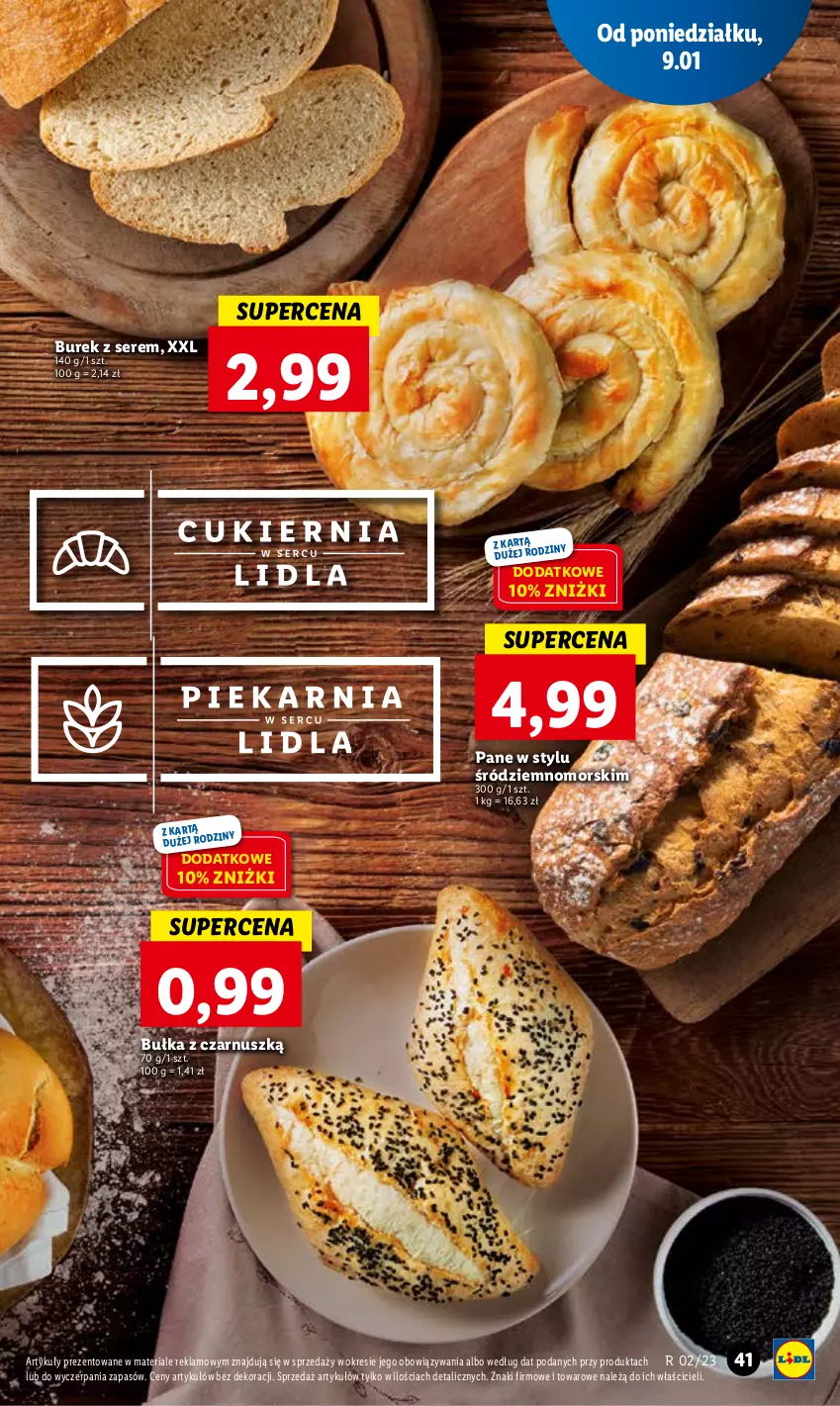 Gazetka promocyjna Lidl - GAZETKA - ważna 09.01 do 11.01.2023 - strona 45 - produkty: Bułka, Ser