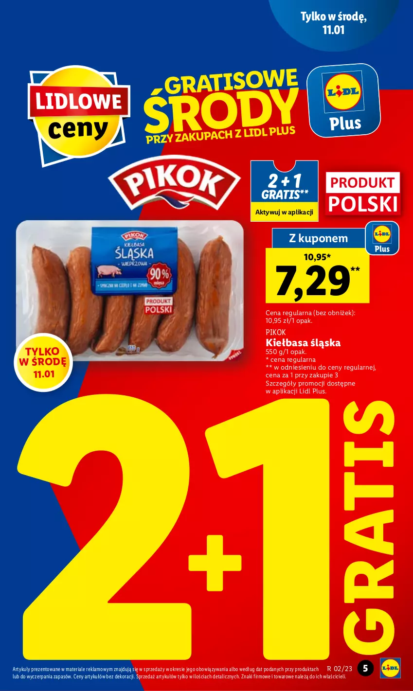 Gazetka promocyjna Lidl - GAZETKA - ważna 09.01 do 11.01.2023 - strona 5 - produkty: Gra, Kiełbasa, Kiełbasa śląska, PIKOK