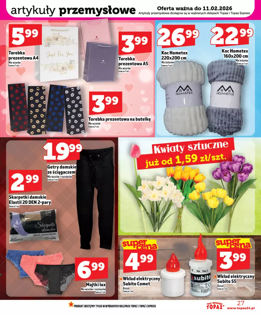 Gazetka promocyjna Topaz - Gazetka - ważna 05.02 do 11.02.2026 - strona 27 - produkty: Karp, Koc, NBA, Skarpetki, Top, Torebka