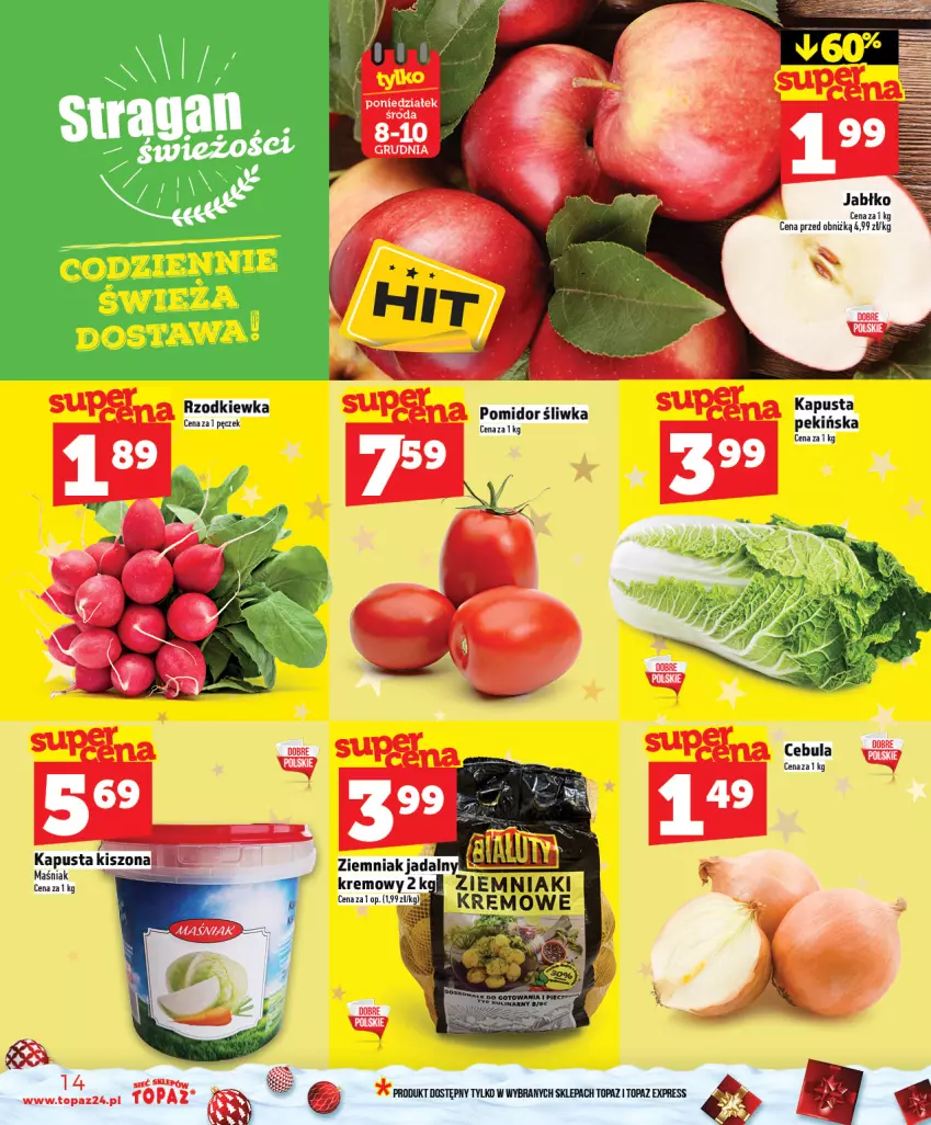 Gazetka promocyjna Topaz - Gazetka - ważna 04.12 do 10.12.2025 - strona 14 - produkty: Cebula, Rzodkiewka