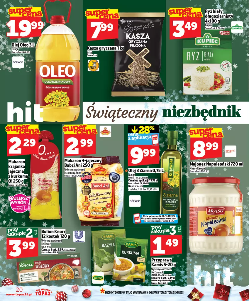 Gazetka promocyjna Topaz - Gazetka - ważna 04.12 do 10.12.2025 - strona 20 - produkty: Gry, Olej, Oleo, Sałat