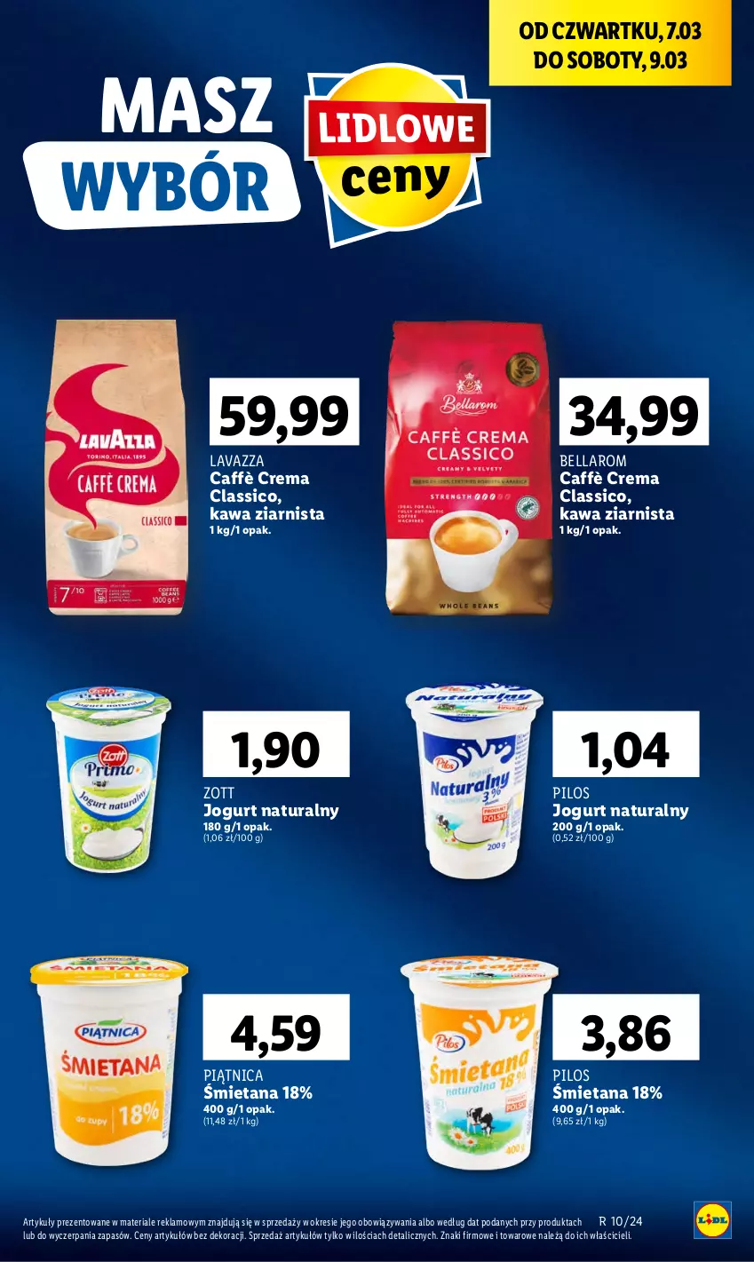 Gazetka promocyjna Lidl - GAZETKA - ważna 07.03 do 09.03.2024 - strona 51 - produkty: Bell, Bella, Jogurt, Jogurt naturalny, Kawa, Kawa ziarnista, Lavazza, Piątnica, Pilos, Zott