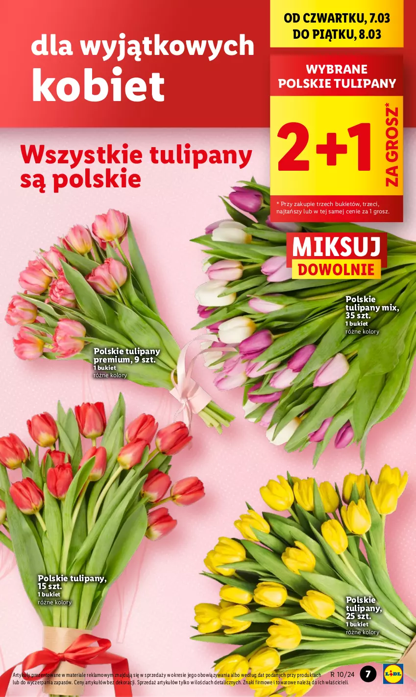 Gazetka promocyjna Lidl - GAZETKA - ważna 07.03 do 09.03.2024 - strona 7 - produkty: Bukiet, Tulipan