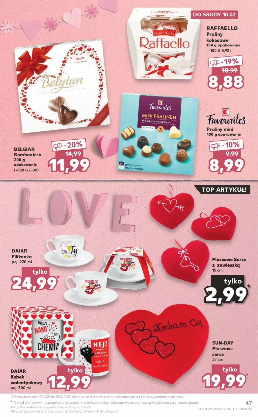 Gazetka promocyjna Kaufland - OFERTA TYGODNIA - ważna 04.02 do 10.02.2021 - strona 47 - produkty: Bomboniera, Fa, Filiżanka, Gra, Kokos, Kubek, LG, Praliny, Raffaello, Ser, Top