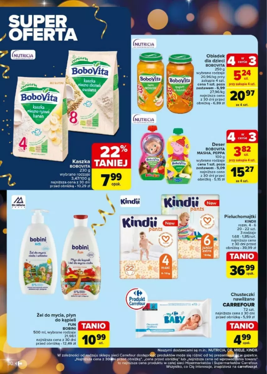 Gazetka promocyjna Carrefour - ważna 27.12.2024 do 04.01.2025 - strona 24 - produkty: BoboVita, Chusteczki, Deser, Dzieci, Kindii, Płyn do kąpieli, Ser