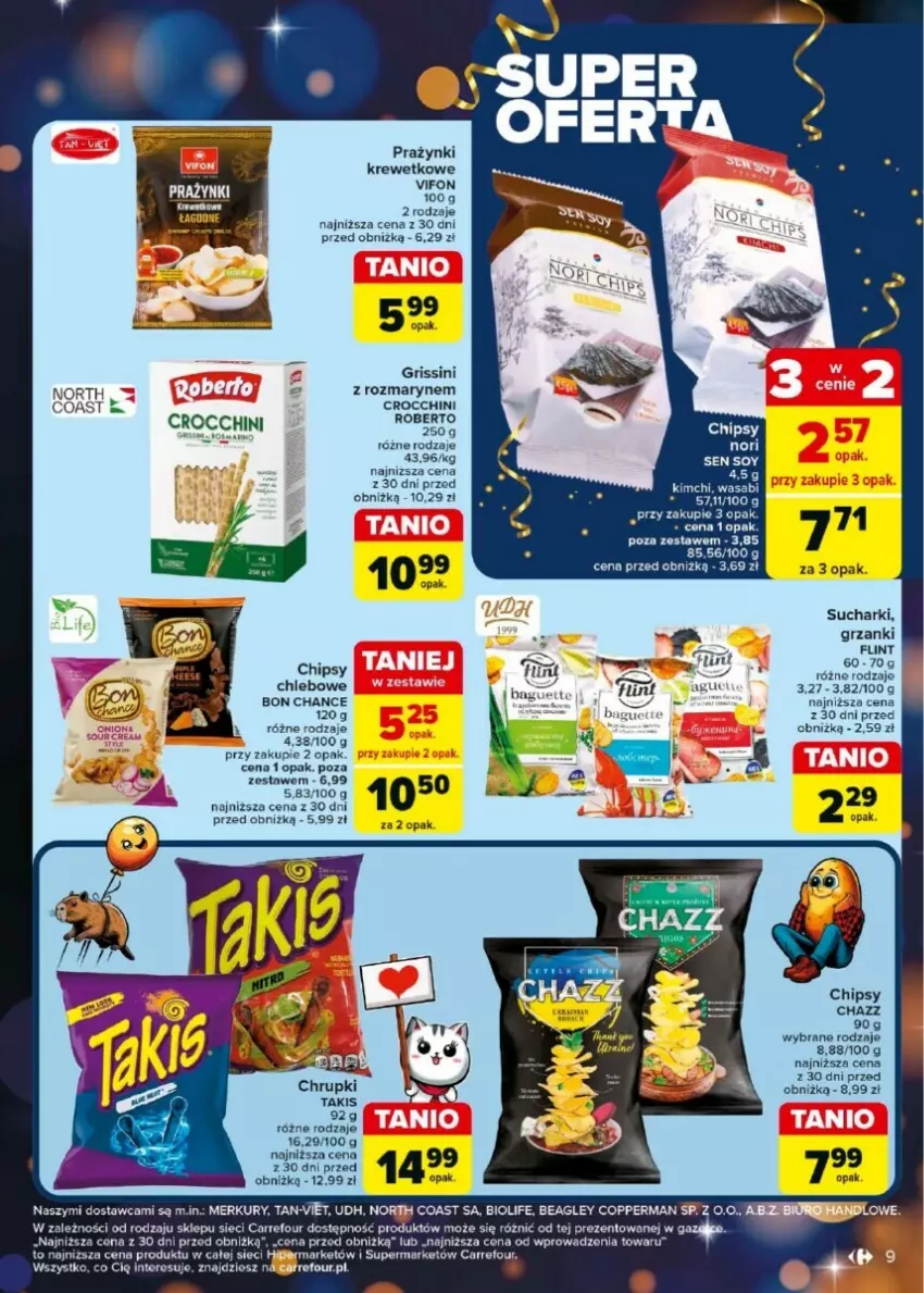 Gazetka promocyjna Carrefour - ważna 27.12.2024 do 04.01.2025 - strona 47 - produkty: Chipsy, Chleb, Grissini, Wasa