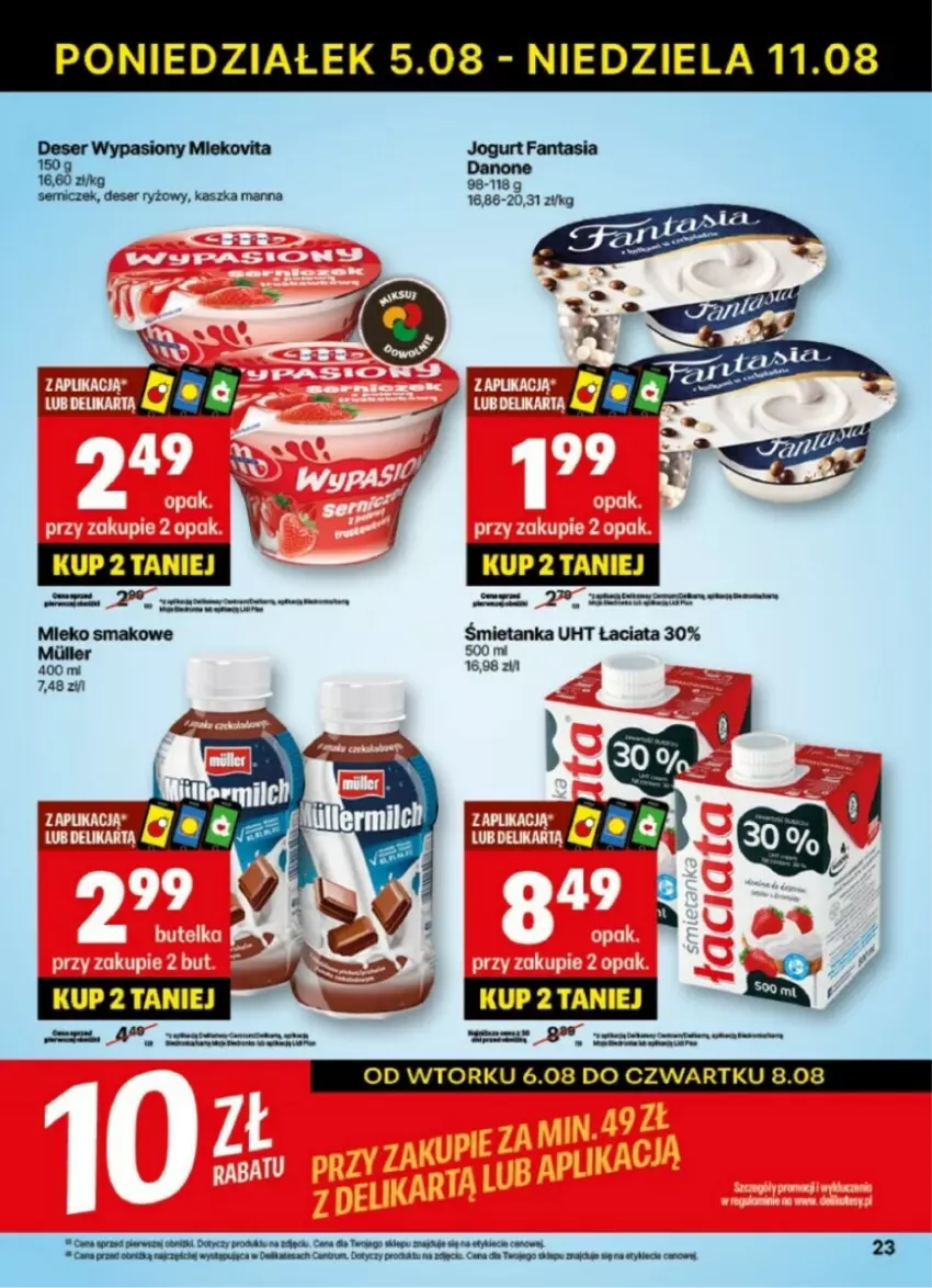 Gazetka promocyjna Delikatesy Centrum - ważna 05.08 do 11.08.2024 - strona 16 - produkty: Danone, Deser, Fa, Fanta, Jogurt, Rum, Ryż, Ser