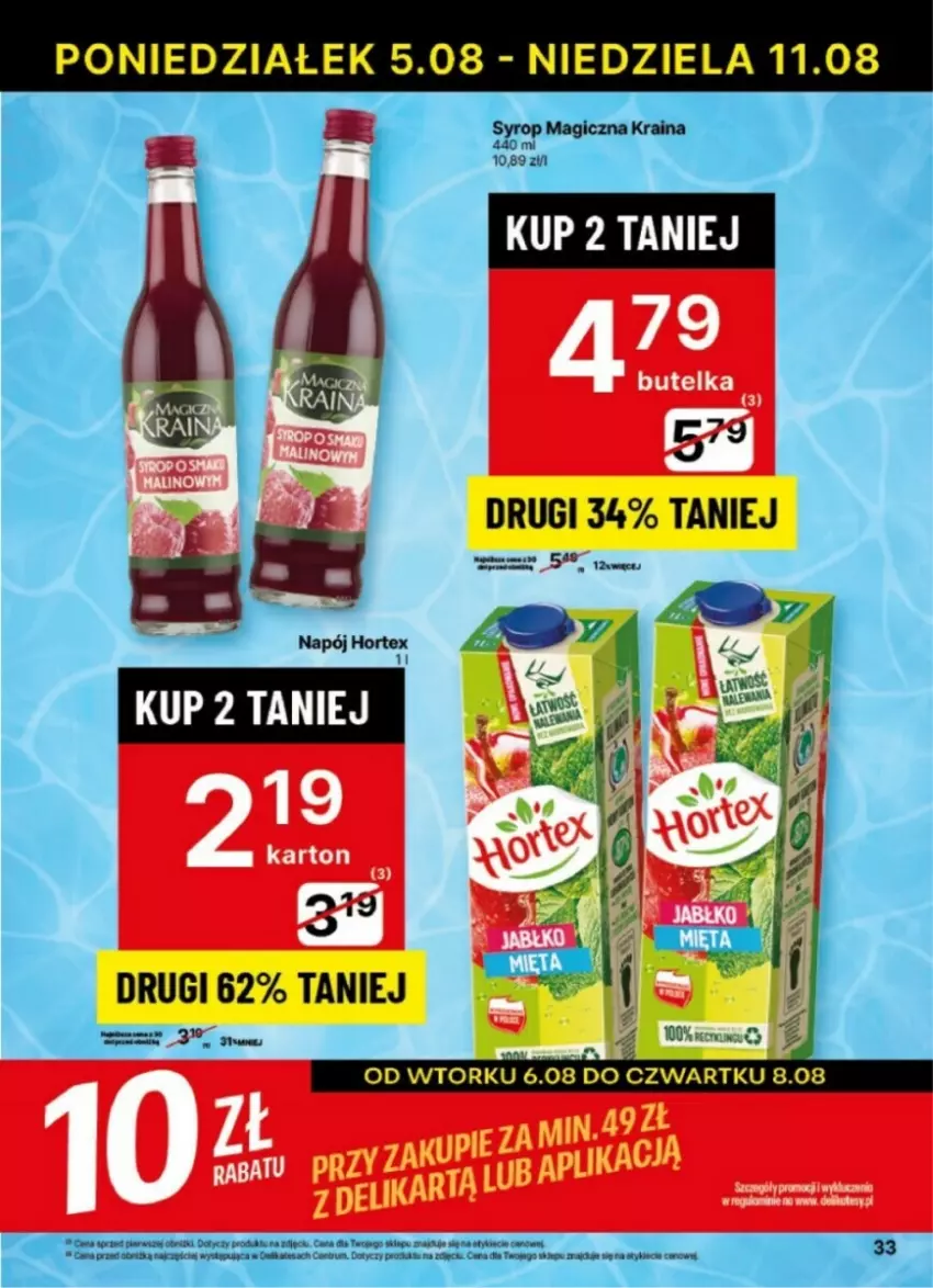 Gazetka promocyjna Delikatesy Centrum - ważna 05.08 do 11.08.2024 - strona 27 - produkty: Hortex, Napój, Syrop