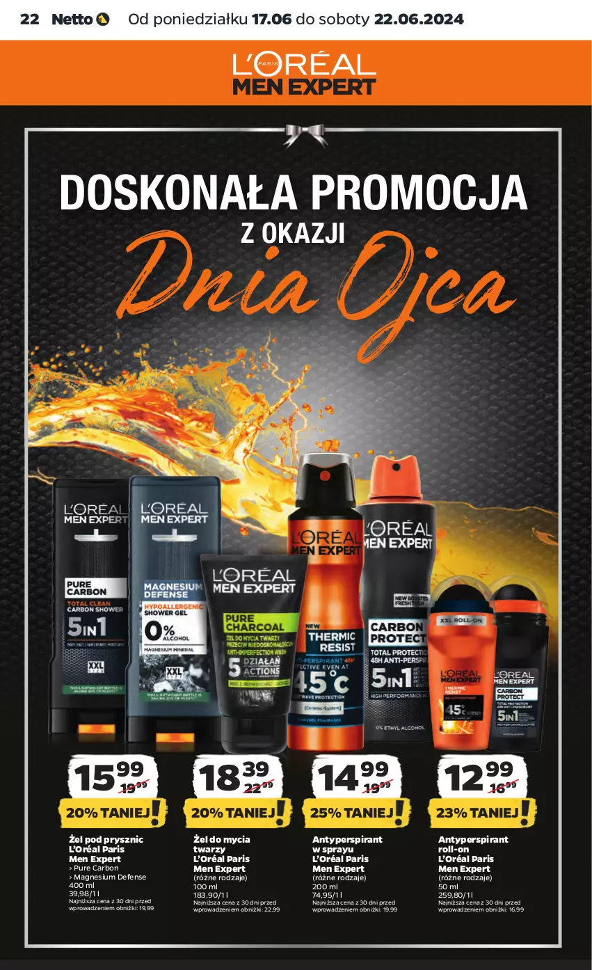 Gazetka promocyjna Netto - Od Poniedziałku - ważna 17.06 do 22.06.2024 - strona 22 - produkty: Antyperspirant, L’Oréal, Pur