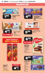 Gazetka promocyjna Netto - Od Poniedziałku - Gazetka - ważna od 22.06 do 22.06.2024 - strona 16 - produkty: Ciastka, Gin, Kremówka, Sati, Dr Gerard, Wafelek, Kawa, Tago, Precle, Czekolada, Oreo, Góralki, Kinder, Milka