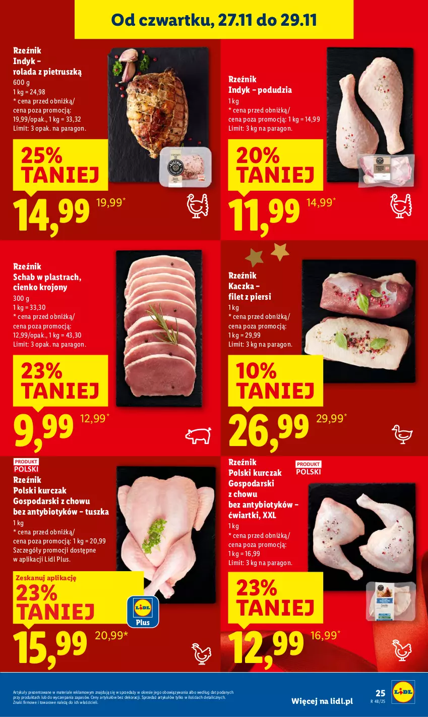 Gazetka promocyjna Lidl - GAZETKA - ważna 27.11 do 29.11.2025 - strona 25 - produkty: Kaczka, Kurczak, Rolada, Tusz