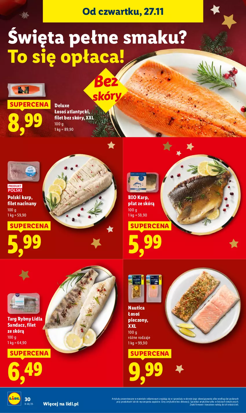 Gazetka promocyjna Lidl - GAZETKA - ważna 27.11 do 29.11.2025 - strona 30 - produkty: Karp, Piec, Sandacz