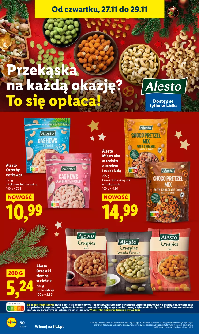 Gazetka promocyjna Lidl - GAZETKA - ważna 27.11 do 29.11.2025 - strona 50 - produkty: Kokos, Kukurydza, Orzeszki, Orzeszki ziemne, Precle