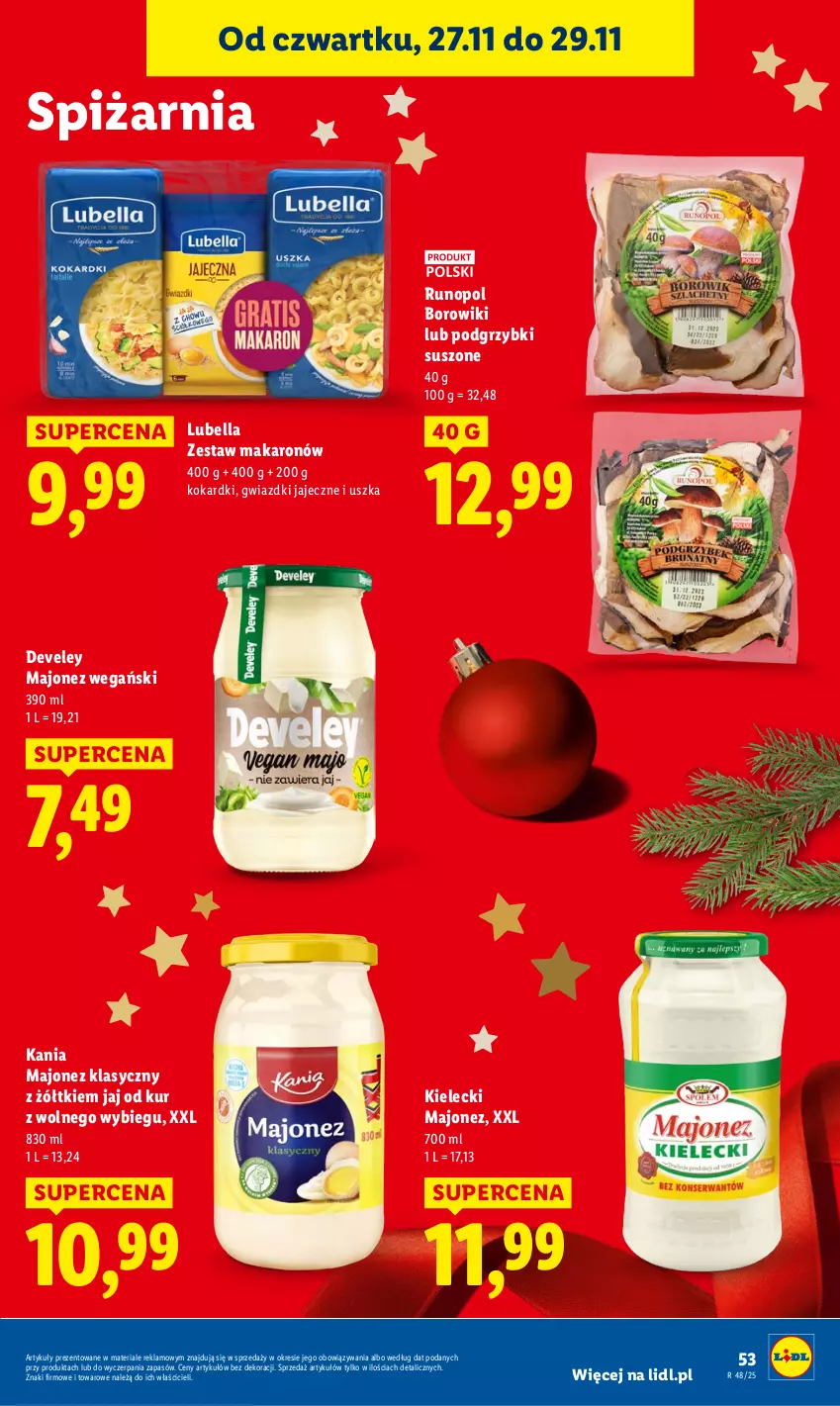 Gazetka promocyjna Lidl - GAZETKA - ważna 27.11 do 29.11.2025 - strona 53 - produkty: Bell, Bella, Borowiki, Lubella, Majonez, Makaron, Podgrzybki