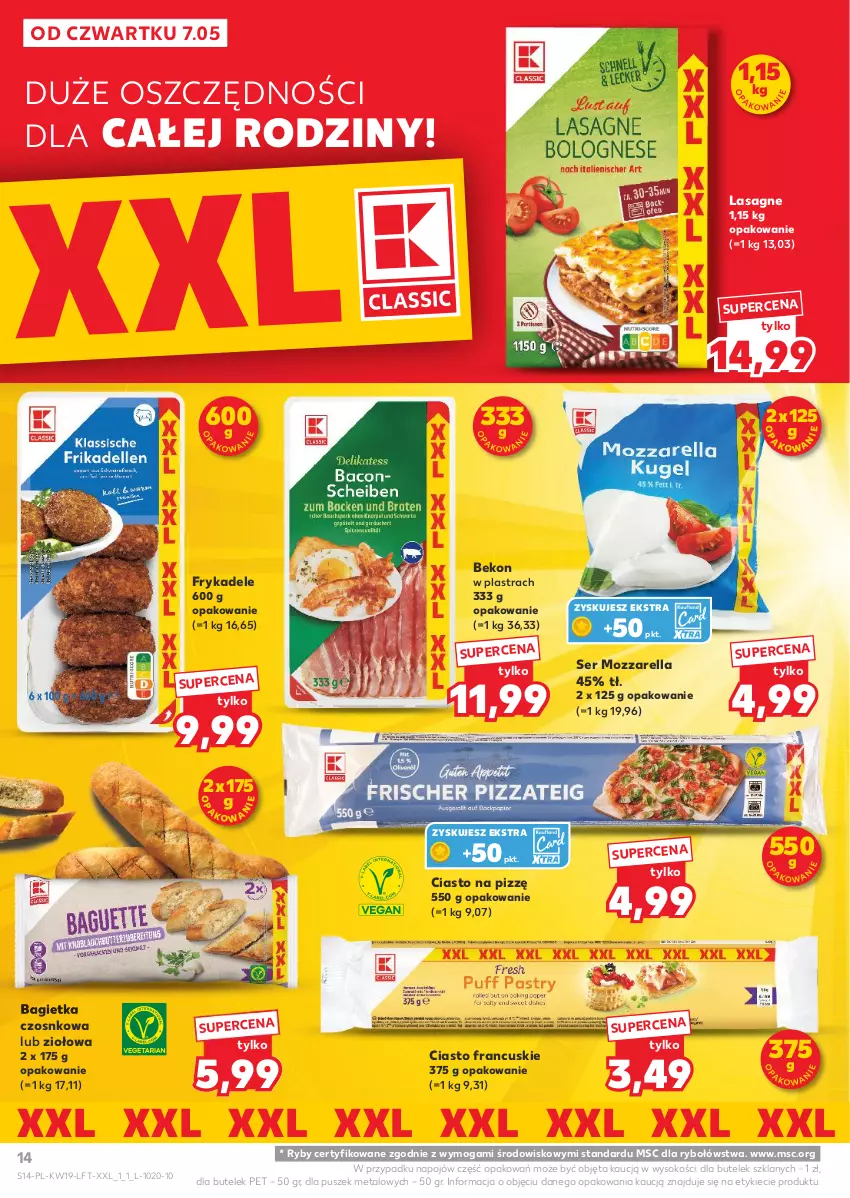 Gazetka promocyjna Kaufland - Gazetka tygodnia - ważna 07.05 do 13.05.2026 - strona 14 - produkty: Bagietka, Bagietka czosnkowa, Beko, Ciasto francuskie, Lasagne, Mozzarella, Ser, Sok