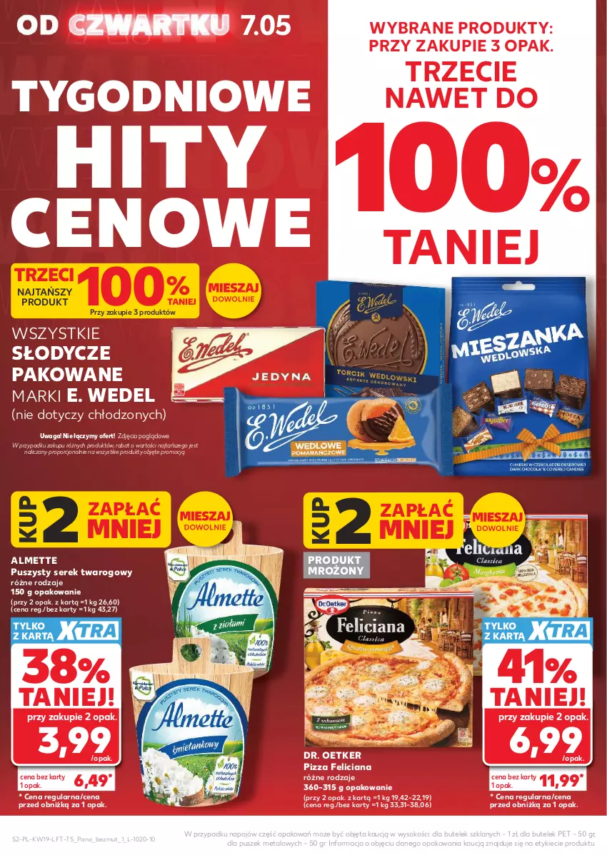 Gazetka promocyjna Kaufland - Gazetka tygodnia - ważna 07.05 do 13.05.2026 - strona 2 - produkty: Almette, Dr. Oetker, E. Wedel, Feliciana, Pizza, Por, Ser, Serek, Serek twarogowy, Sok, Waga