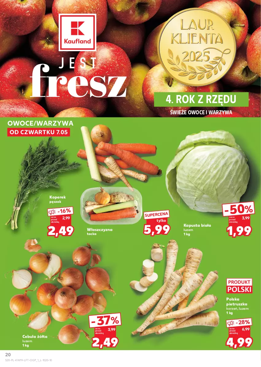Gazetka promocyjna Kaufland - Gazetka tygodnia - ważna 07.05 do 13.05.2026 - strona 20 - produkty: Cebula, Koperek pęczek, Owoce, Pietruszka, Warzywa